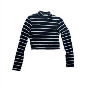 Reformation Striped Mockneck Crop Top